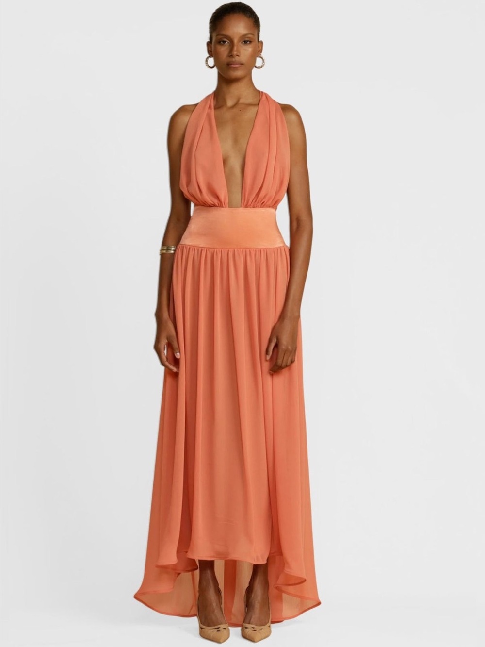 Arcana Ori Serena Maxi Dress Coral